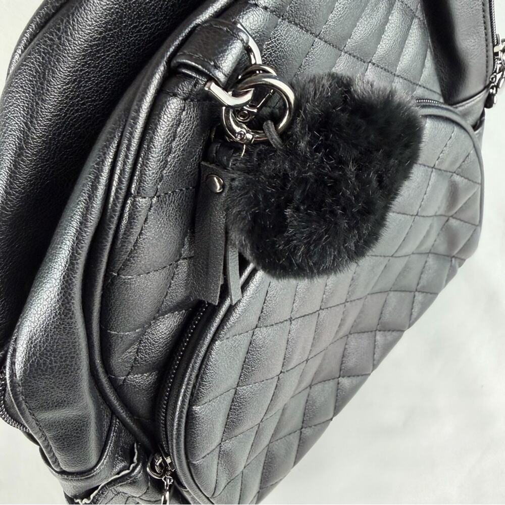 NWT ECOSUSI Mini Backpack Women PU Leather Black Backpack - Picture 5 of 10